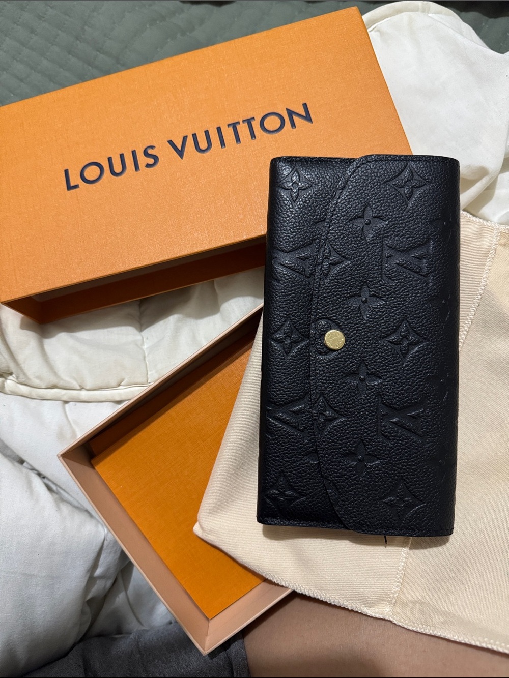 Louis Vuitton Black Monogram Empreinte Continental Wallet